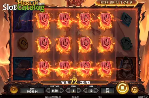 Скрин8. Merlin: Journey of Flame слот