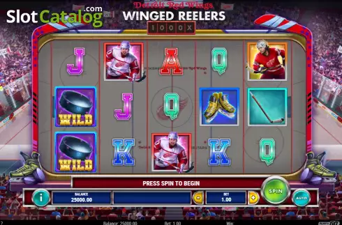 Скрин2. Detroit Red Wings Winged Reelers слот