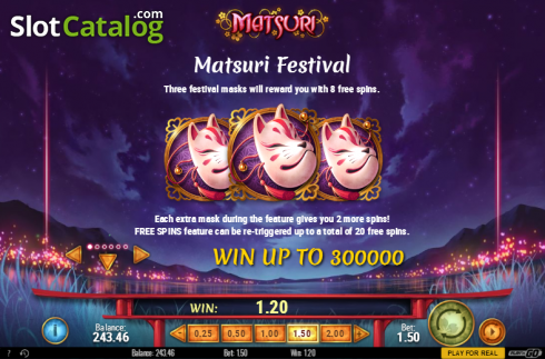 Скрин9. Matsuri (Play'n Go) слот