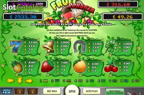 Скрин6. Fruit Bonanza слот