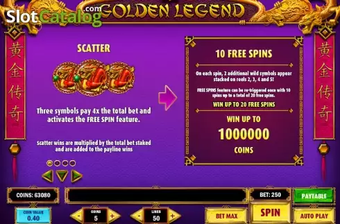 Скрин7. Golden Legend (Play'n Go) слот