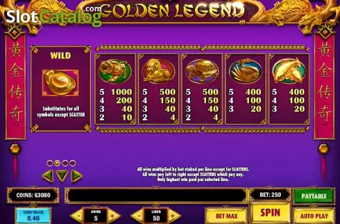 Скрин8. Golden Legend (Play'n Go) слот