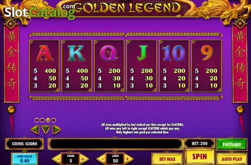 Скрин9. Golden Legend (Play'n Go) слот