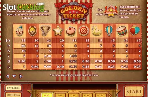 Скрин7. Golden Ticket (Play'n Go) слот
