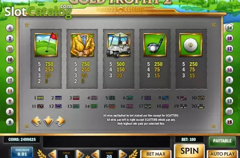 Скрин6. Gold Trophy 2 слот