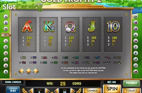 Скрин7. Gold Trophy 2 слот