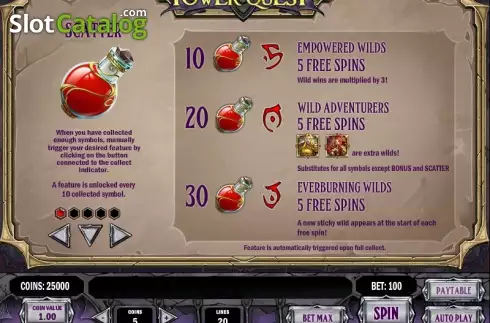 Скрин6. Tower Quest слот