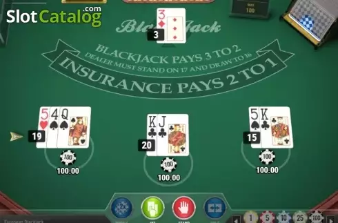 Скрин4. European Blackjack MH (Play'n Go) слот