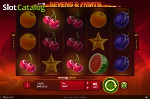 Скрин3. Sevens Fruits: 20 lines слот