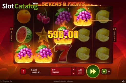 Скрин8. Sevens Fruits: 20 lines слот