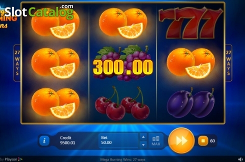 Скрин4. Mega Burning Wins 27 ways слот