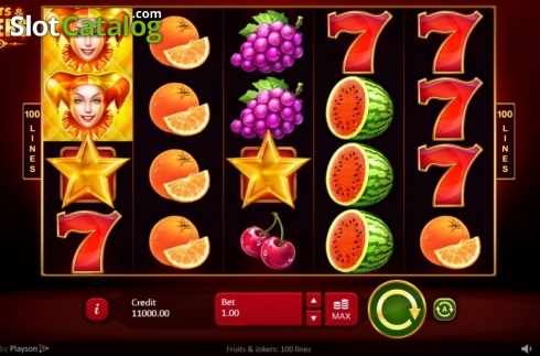 Скрин2. Fruits Jokers: 100 lines слот