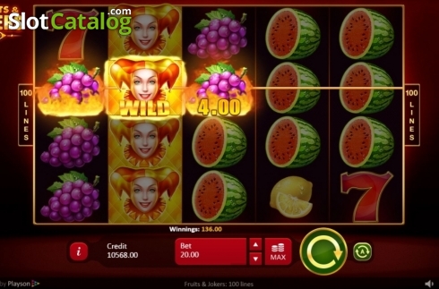 Скрин3. Fruits Jokers: 100 lines слот