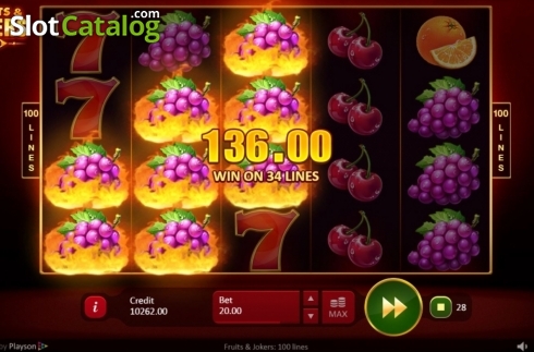 Скрин5. Fruits Jokers: 100 lines слот