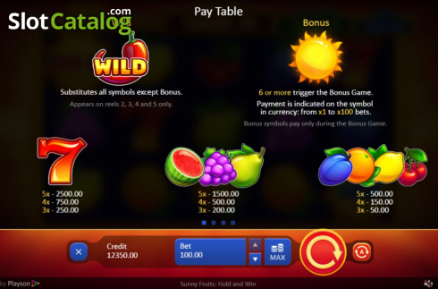 Скрин8. Sunny Fruits: Hold and Win слот