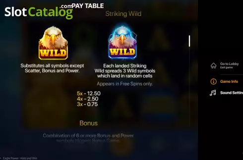 Скрин8. Eagle Power Hold and Win слот