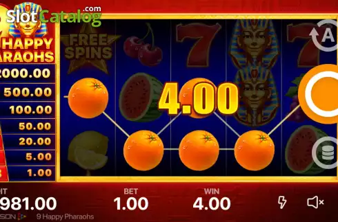 Скрин5. 9 Happy Pharaohs слот