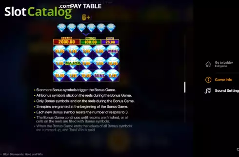 Скрин7. Rich Diamonds Hold and Win слот