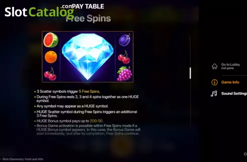 Скрин6. Rich Diamonds Hold and Win слот