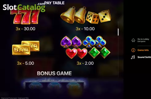 Скрин9. Diamond Fortunator Hold and Win слот
