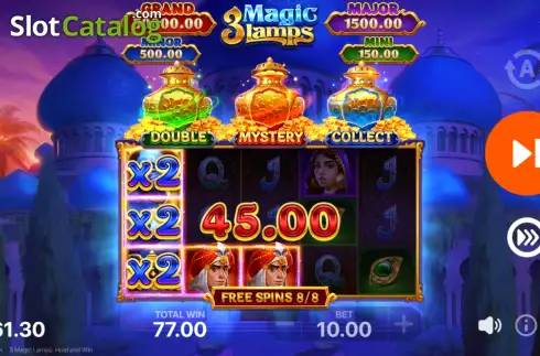 Скрин8. 3 Magic Lamps: Hold and Win слот