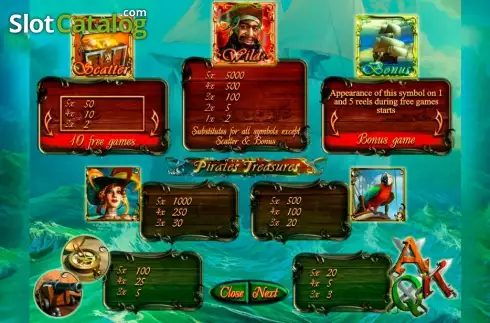Скрин3. Pirates Treasures Deluxe слот