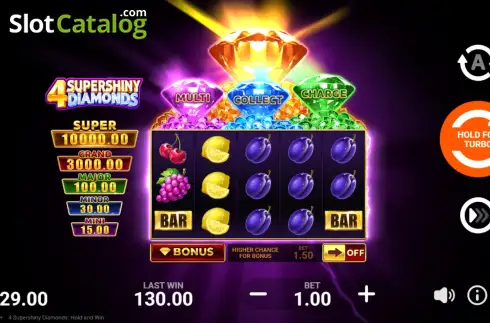 Скрин2. 4 Supershiny Diamonds слот