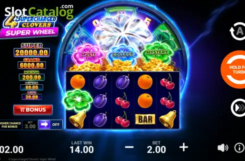 Скрин2. 4 Supercharged Clovers: Super Wheel слот