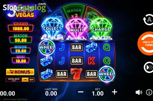 Скрин2. 3 Gems of Vegas Super Wheel слот