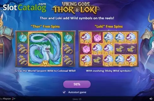Скрин2. Viking Gods Thor and Loki слот