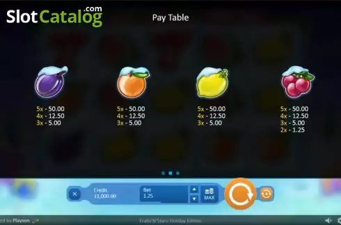 Скрин8. Fruits'N'Stars: Holiday Edition слот