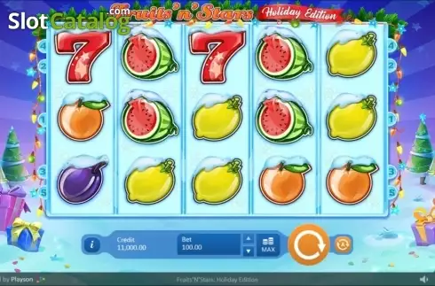 Скрин2. Fruits'N'Stars: Holiday Edition слот