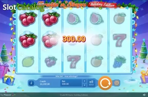 Скрин3. Fruits'N'Stars: Holiday Edition слот