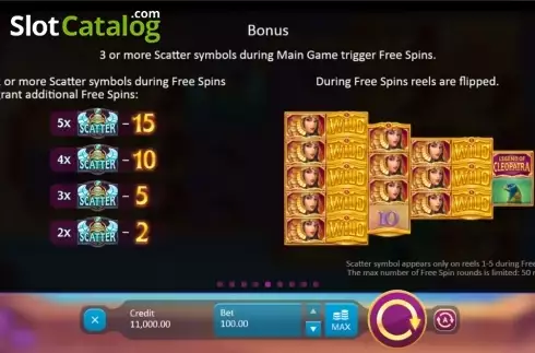 Скрин6. Legend of Cleopatra (Playson) слот