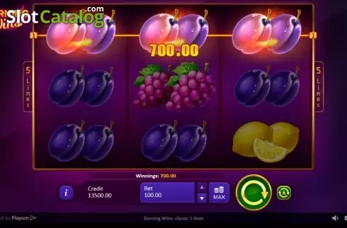 Скрин6. Burning Wins: classic 5 lines слот