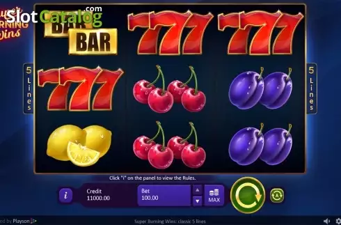 Скрин2. Super Burning Wins: classic 5 lines слот