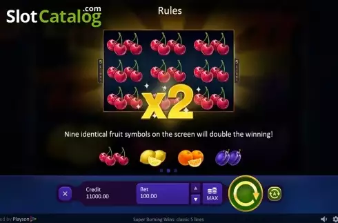 Скрин7. Super Burning Wins: classic 5 lines слот