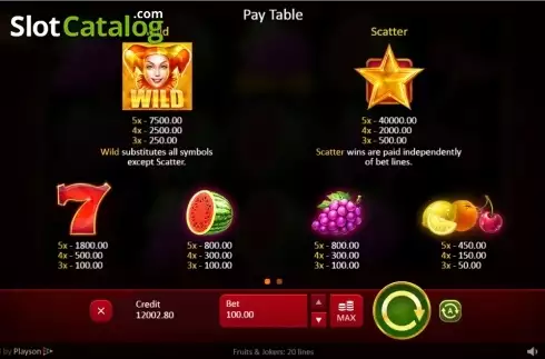 Скрин6. Fruits & Jokers: 20 Lines слот