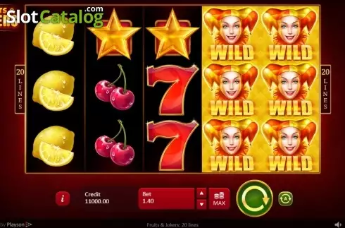 Скрин2. Fruits & Jokers: 20 Lines слот