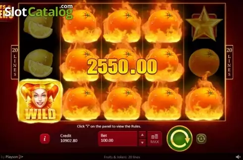 Скрин3. Fruits & Jokers: 20 Lines слот