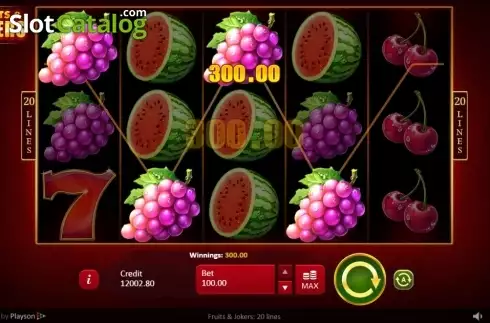 Скрин5. Fruits & Jokers: 20 Lines слот