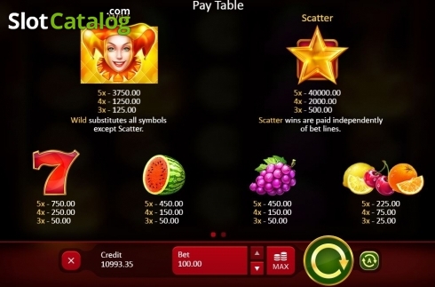 Скрин5. Fruits and Jokers: 40 lines слот
