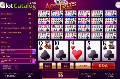 Скрин2. Aces And Faces Multi-Hand слот