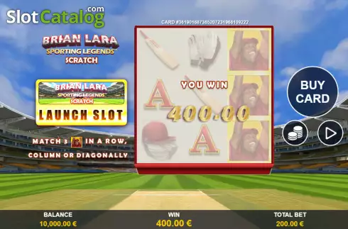 Скрин3. Brian Lara Sporting Legends Scratch слот