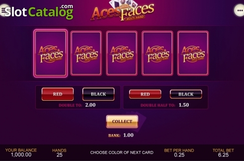 Скрин2. Aces and Faces Multihand (Playtech) слот