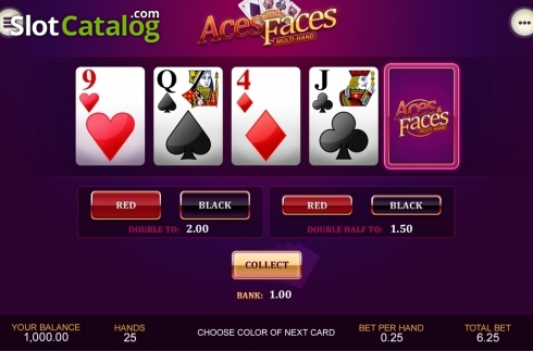 Скрин4. Aces and Faces Multihand (Playtech) слот