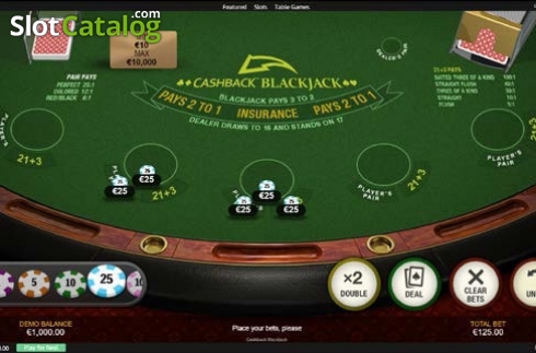 Скрин2. Cashback Blackjack (Playtech) слот