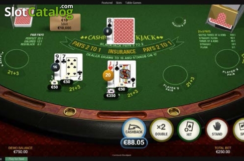 Скрин3. Cashback Blackjack (Playtech) слот