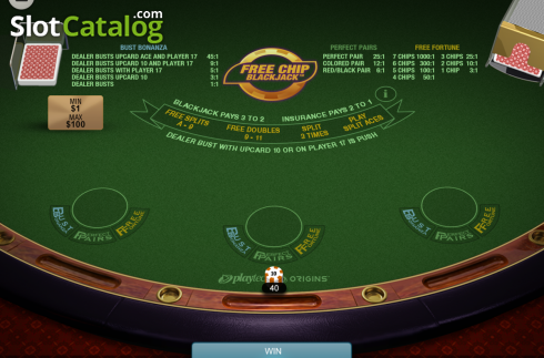 Скрин3. Free Chip Blackjack слот