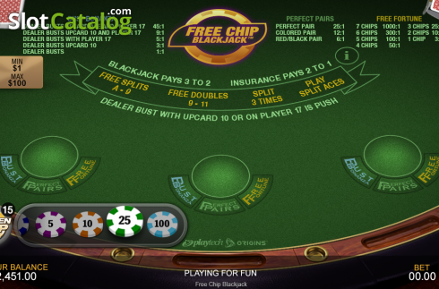 Скрин5. Free Chip Blackjack слот